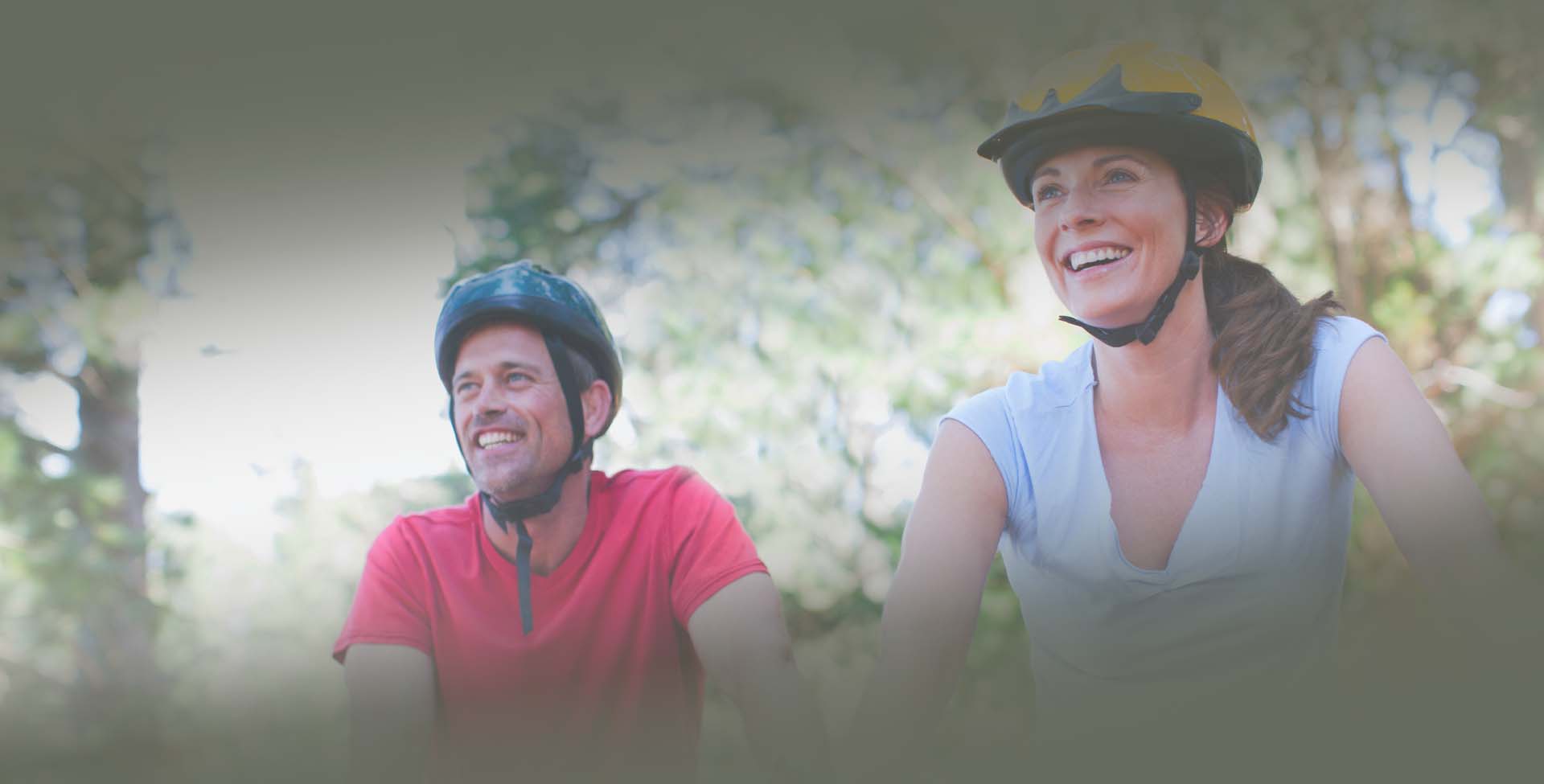 Happy people on bikes