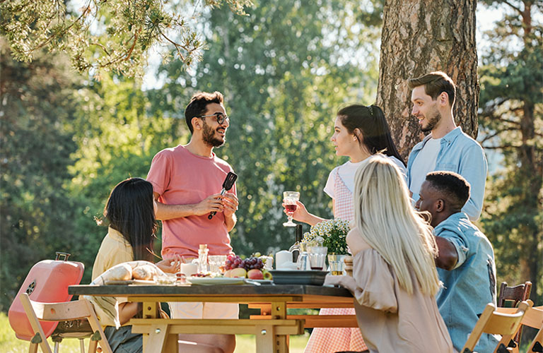 Families eating